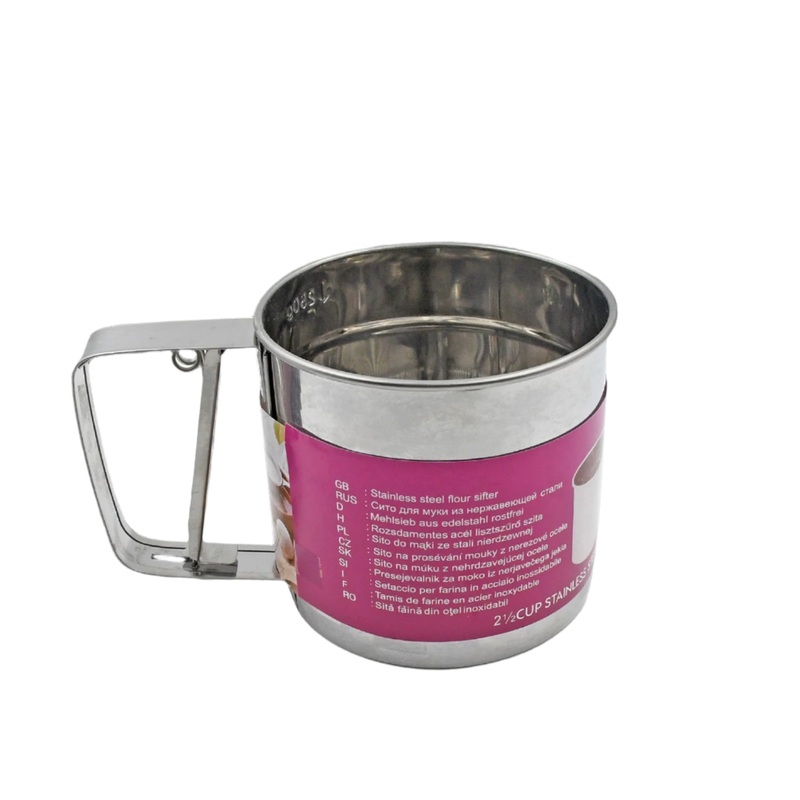 Stainless Steel Flour Sifter  Handheld Baking Sieve with Measuring Scale