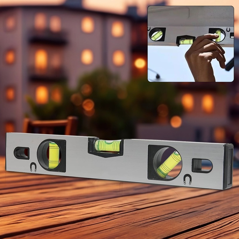 Spirit Level Carpenter’s Level Magnetic Carpenter’s Level  Overhead Viewing Slot for Levelling, Furniture & Construction
