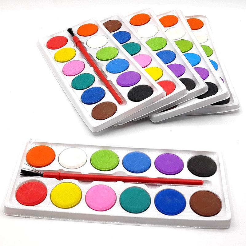 Painting Water Color Kit – 12 Shades and Paint Brush (13 Pcs)