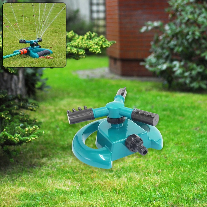 3 Arm 360 Sector Rotating Water Sprinkler Garden Pipe Hose Irrigation Yard